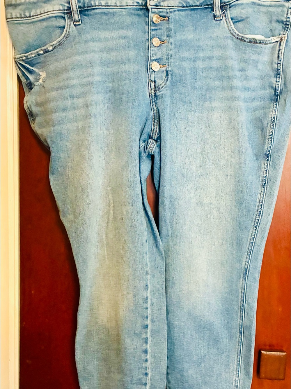Maurices Light Blue High-Rise Skinny Jeans with Button Fly